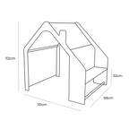 MeowBaby® White Wooden House for Kids - Pink Roof