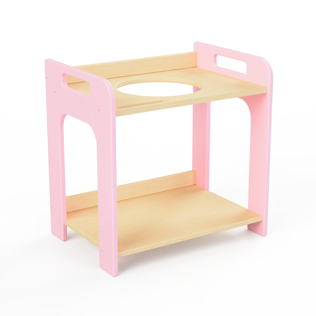 Montessori puidust laste kraanikauss hoiuruumiga - väike