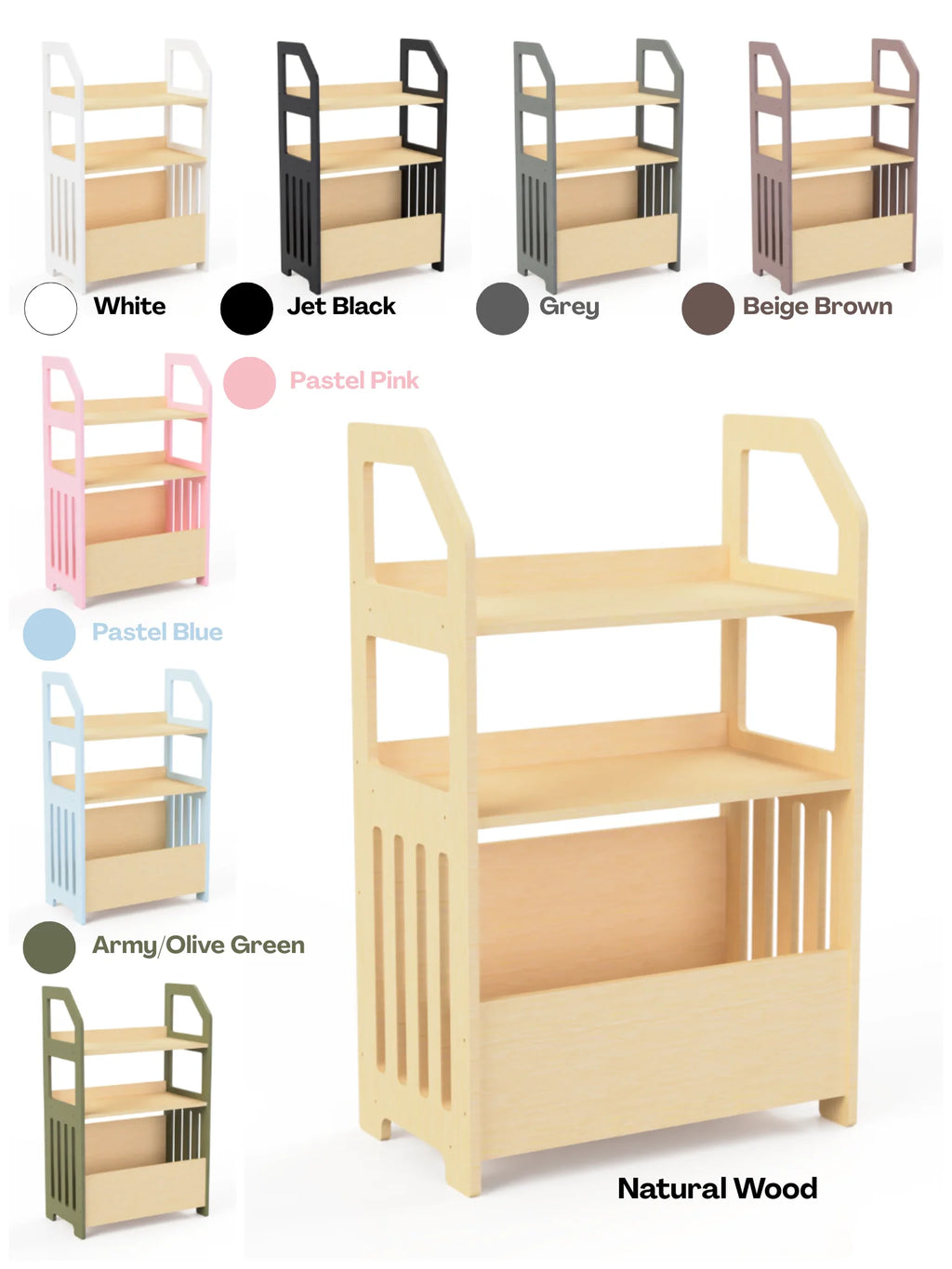 Montessori puidust riiul lastele