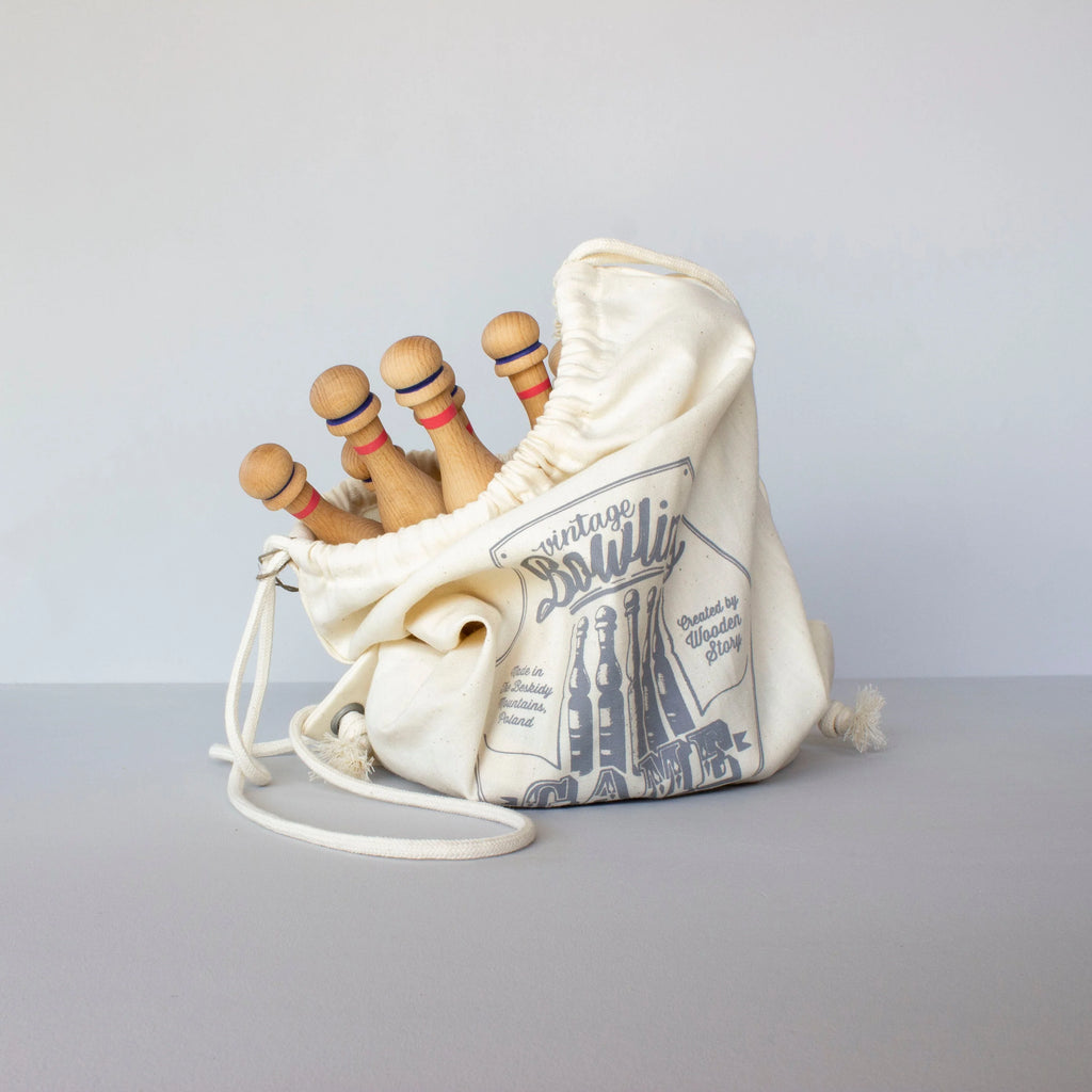 Wooden Bowling Pins - Blue