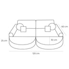Medium Modular Sofa for Kids - Boucle White Plus