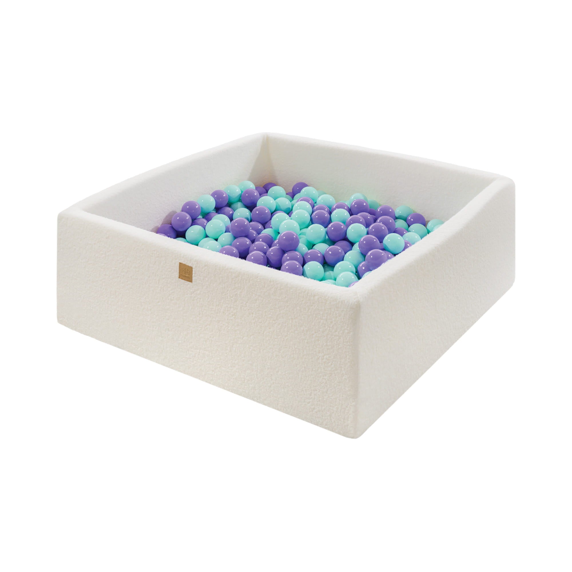 Meowbaby® Boucle White Square Ball Pit 110x110x40cm - 400 Blue/Purple Balls