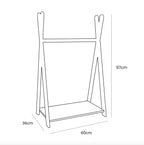 Tipi Clothing Rack For Children - Small Natural Wood