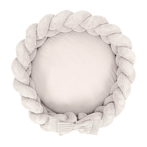 Baby Nest & Play Mat With Crib Bumper Braid - Vanilla