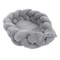 Baby Nest With Braided Bumper - Grey
