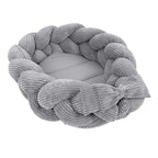 Baby Nest With Braided Bumper - Grey