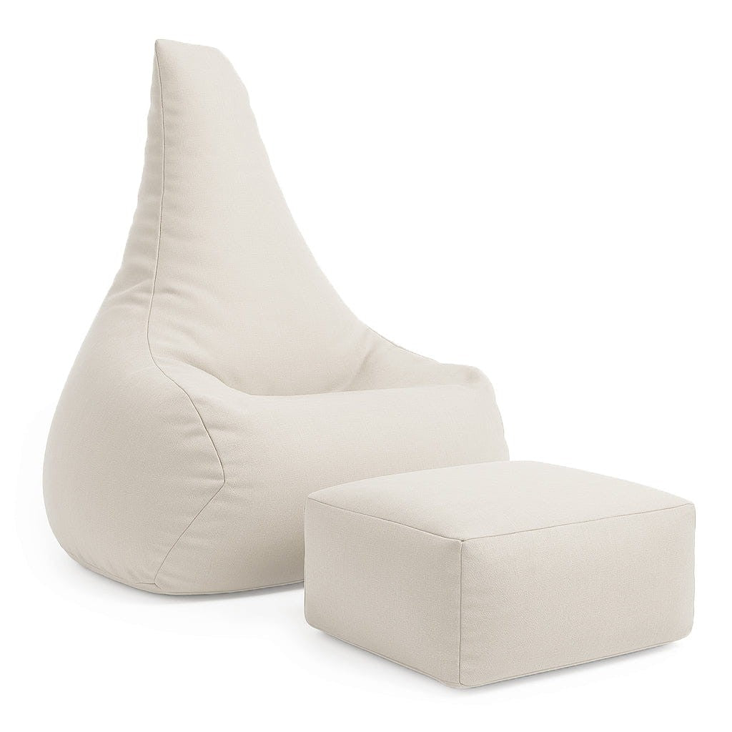 Tearo: Bean Bag + Footrest for Little Loungers - Beige