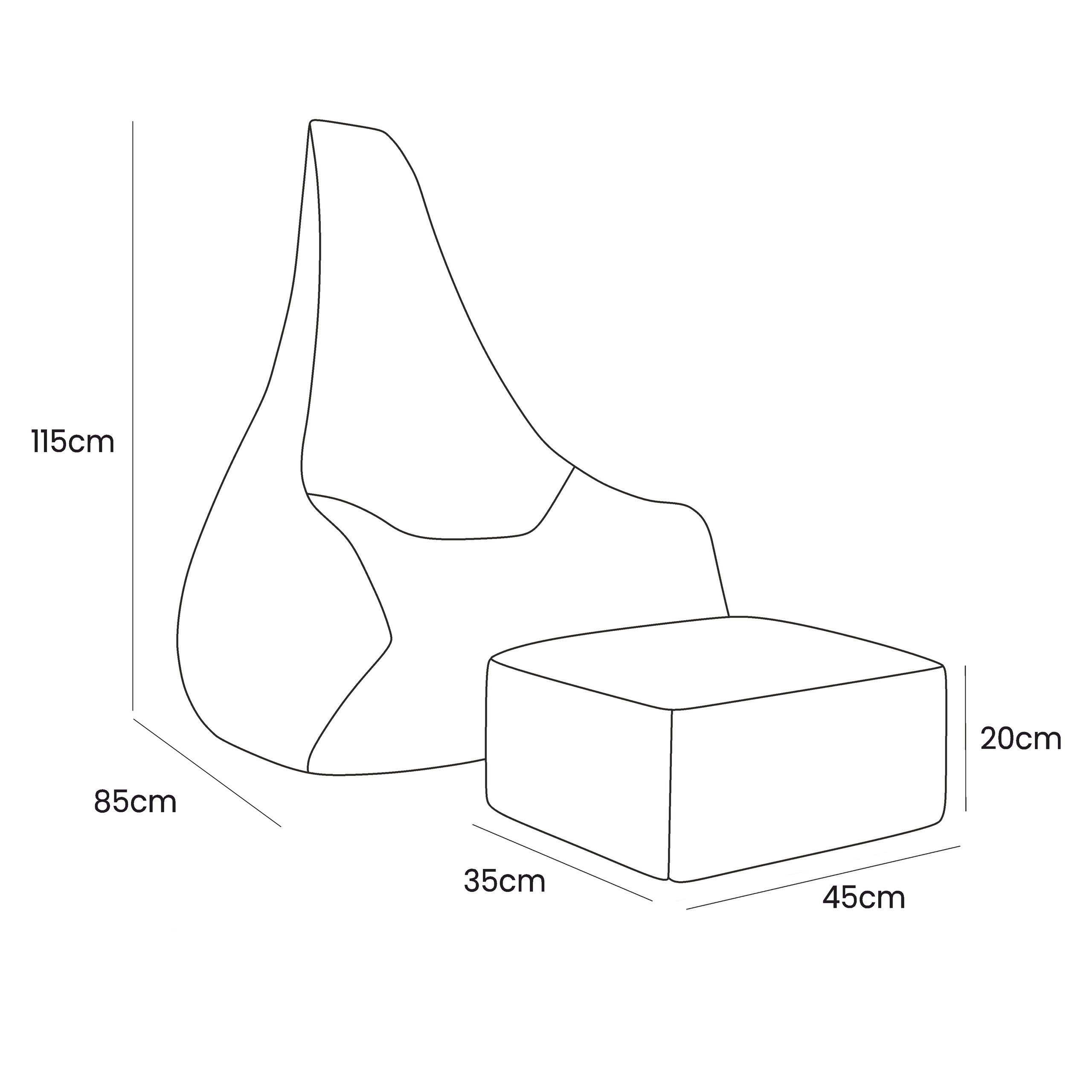 Tearo: Bean Bag + Footrest for Little Loungers - Beige