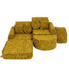 Medium Modular Sofa for Kids - Tangle Honey Mustard Plus