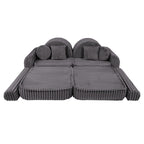 Medium Modular Sofa for Kids - Churros Jurassic Grey Plus