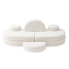 MeowBaby® Modular Sofa Coccolo for Kids – 6 Piece, Bearly Off-White