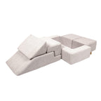 MeowBaby® Soft Velvet Bricks Sofa - Ecru