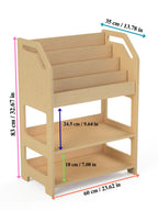 Montessori Wooden Book Display with Storage Shelf For Kids