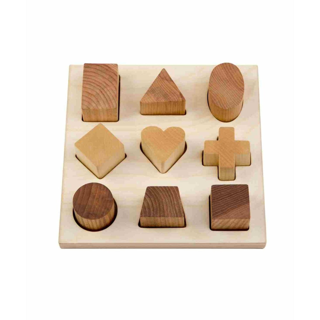 Wooden Shape Sorting Blocks - Natural