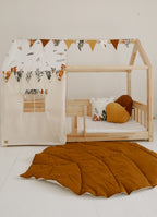 Organic Cotton and Linen Leaf Playmat - Caramel