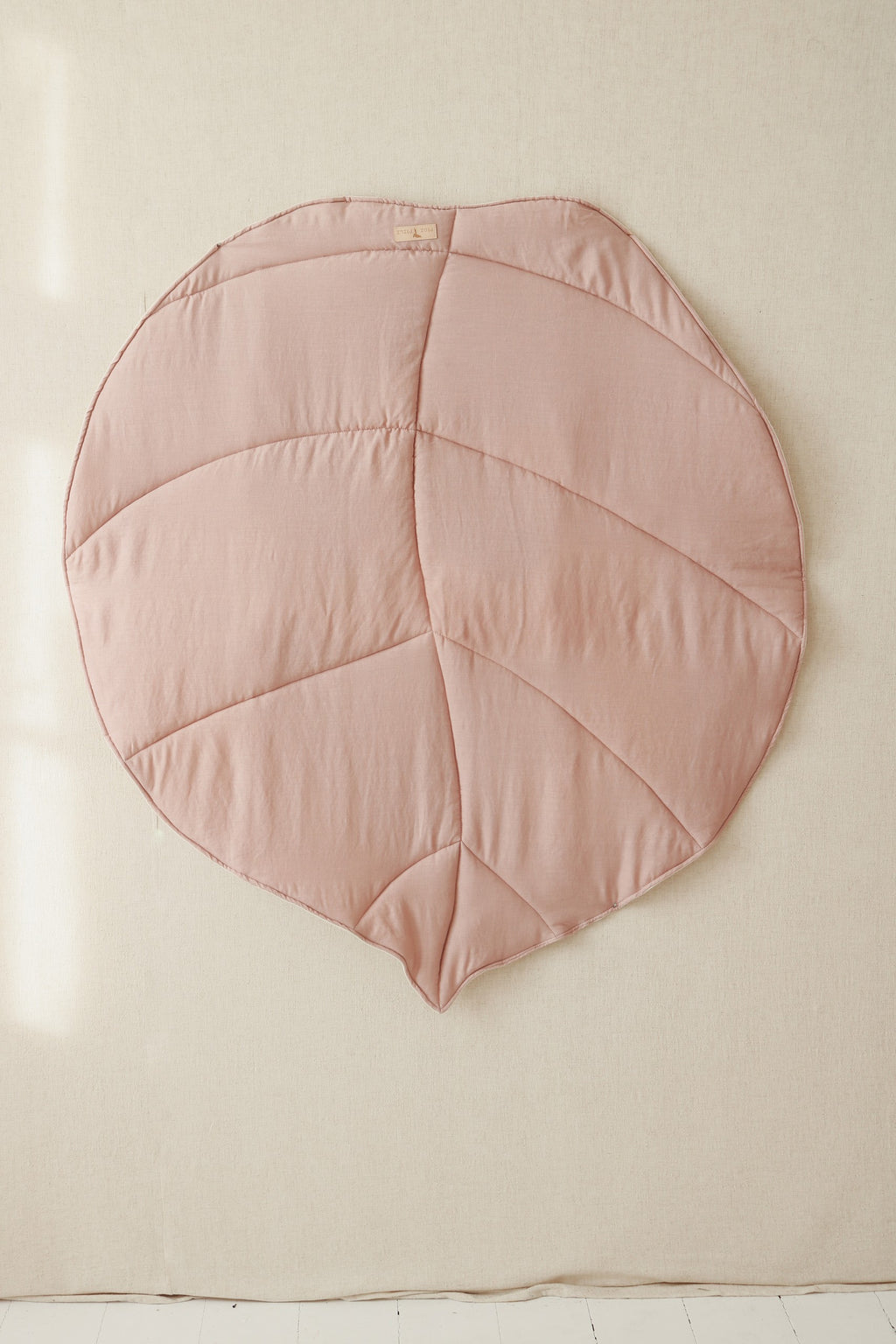 Organic Cotton and Linen Leaf Playmat - Powder Pink