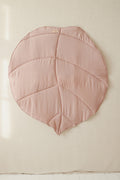 Organic Cotton and Linen Leaf Playmat - Powder Pink