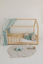 Organic Cotton and Linen Leaf Playmat - Sand
