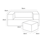 MeowBaby® Soft Velvet Cube Sofa - Ecru