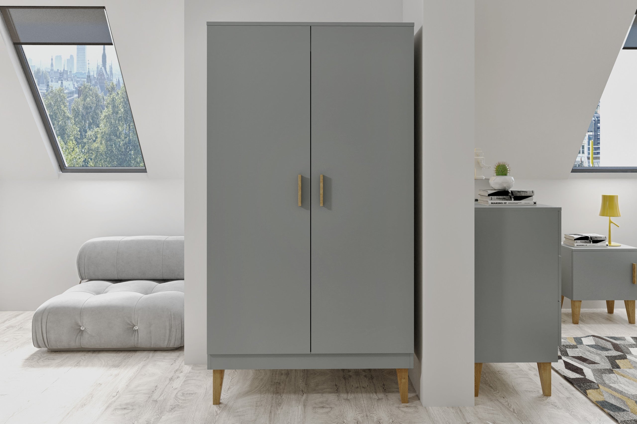 Wardrobe Kubi - Grey