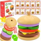 Wooden Burger Restaurant Puzzle for Children, 15 pcs