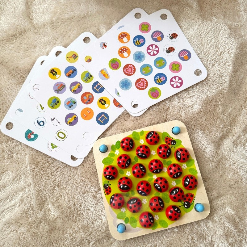 Wooden Educational Memory Puzzle Ladybugs