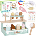 Wooden Ice Cream Shop Set with Ice Cream Stand