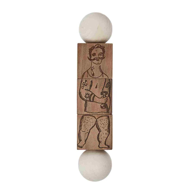 Commedia Dell'Arte Wooden Spinning Puzzle - Natural